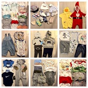 Huge 67 Pieces Lot of Baby Boy Clothing 3 - 6 Months